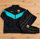 Fato de treino infantil Barcelona Preto e Turquesa, fecho completo – imagem 3