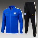 Fato de treino infantil Chelsea Azul e Preto, fecho completo