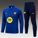 Fato de treino infantil Barcelona Azul, meio fecho