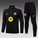 Fato de treino infantil Barcelona x Spotify Preto, meio fecho
