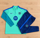Fato de treino infantil Barcelona Verde e Azul, meio fecho – imagem 2