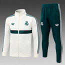 Fato de treino infantil Real Madrid Branco e Verde, fecho completo