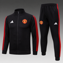 Fato de treino infantil Manchester United Preto, fecho completo