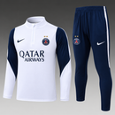 Fato de treino infantil PSG Branco e Azul, meio fecho