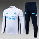 Fato de treino infantil Nápoles Branco e Azul, meio fecho