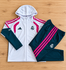 Fato de treino infantil Real Madrid Branco e Verde, fecho completo com capuz – imagem 3