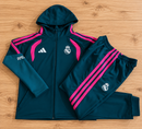 Fato de treino infantil Real Madrid Verde Água, fecho completo com capuz – imagem 3